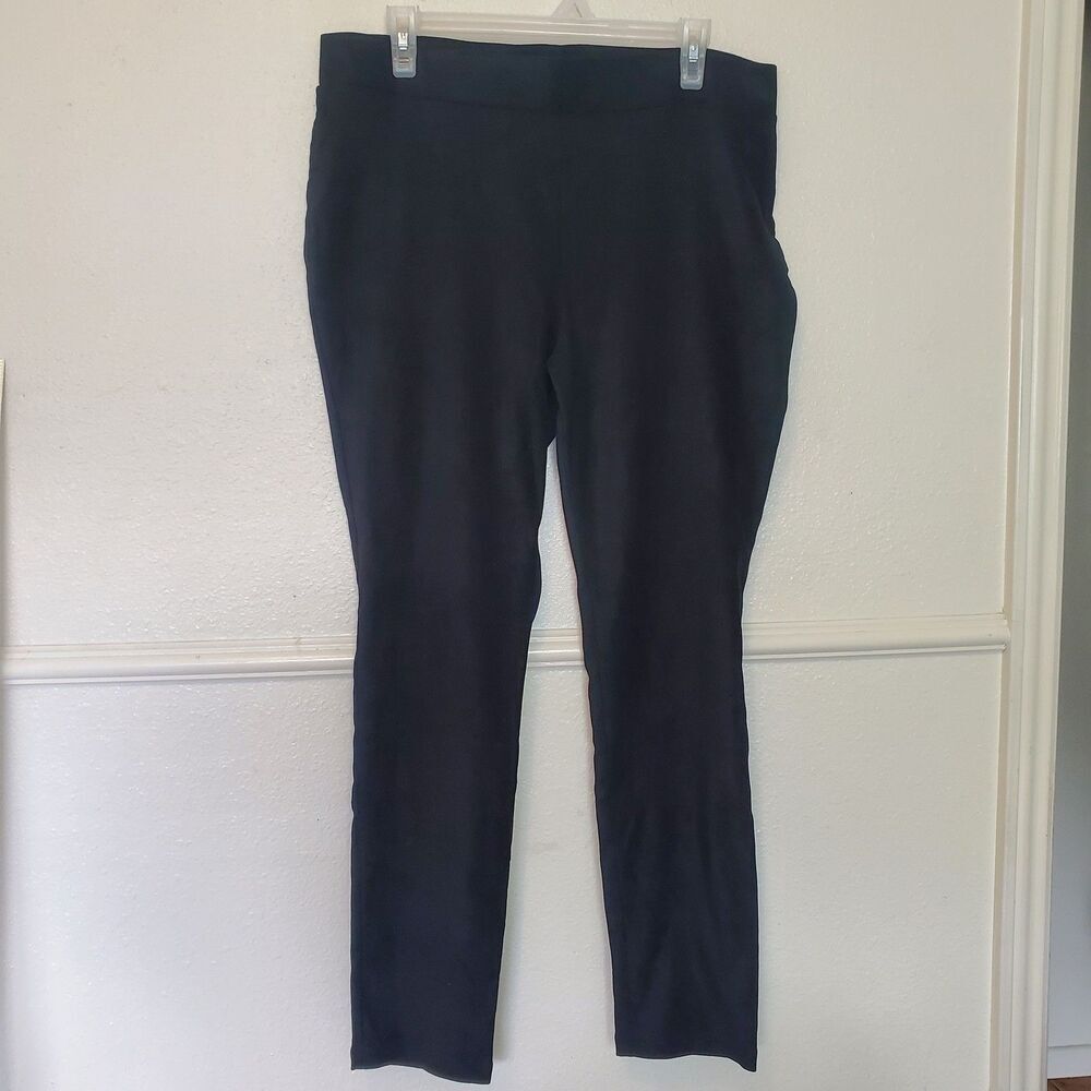 NYDJ Women's Black Pull-On Ankle Pants Size 12 LIFTXTUCK Technology Stretch